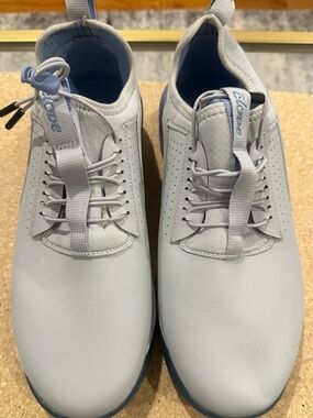 Love Women's Light Gray Athletic Sneakers with Soft Blue Accents